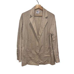 Princess Polly Womens XS/S Blazer Beige Linen Blend